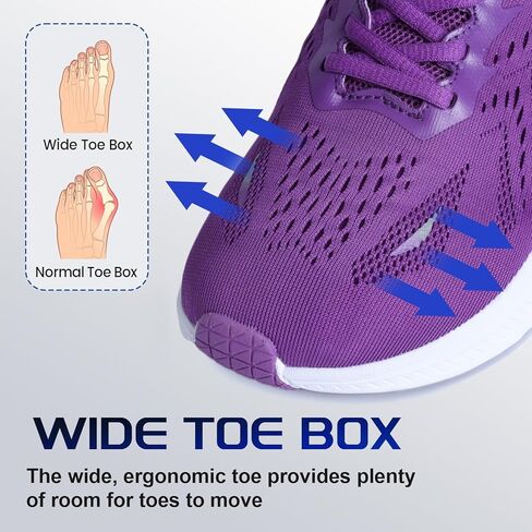 ZVC Wide Toe Box Shoes Women Wide Road Runing خفيفة الوزن مريحة غير قسيمة أحذية المشي in Kuwait