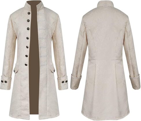 Mens Vintage Tailcoat Steampunk Jacket Gothic Costume for Halloween Cosplay Medieval Victorian Frock Coat Long Uniform in Kuwait