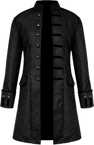 Mens Vintage Tailcoat Steampunk Jacket Gothic Costume for Halloween Cosplay Medieval Victorian Frock Coat Long Uniform in Kuwait
