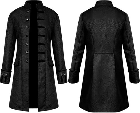 Mens Vintage Tailcoat Steampunk Jacket Gothic Costume for Halloween Cosplay Medieval Victorian Frock Coat Long Uniform in Kuwait