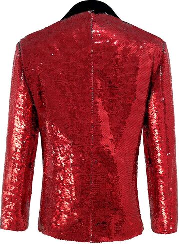 Men's Sequins Suit Shiny Jacket Sparkly Blazer Glitter Clothes Party Tuxedo Prom Festival Costume in Kuwait