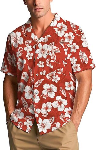 Hawaiian Shirt for Men Short Sleeve Button Down Summer Beach Casual Shirts Tropical Aloha Shirt Men Relaxed Fit in Saudi Arabia