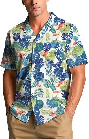 Hawaiian Shirt for Men Short Sleeve Button Down Summer Beach Casual Shirts Tropical Aloha Shirt Men Relaxed Fit in Saudi Arabia