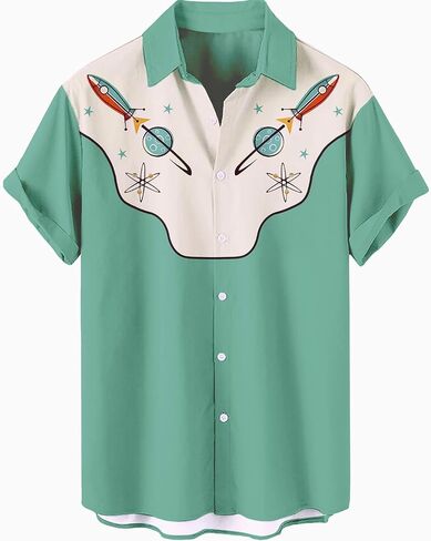 Men's Summer Short Sleeve Button Down Shirt Tropical Flower Palm Tree Beach Vacation Hawaiian Shirt in Saudi Arabia