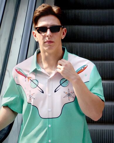 Men's Summer Short Sleeve Button Down Shirt Tropical Flower Palm Tree Beach Vacation Hawaiian Shirt in Saudi Arabia