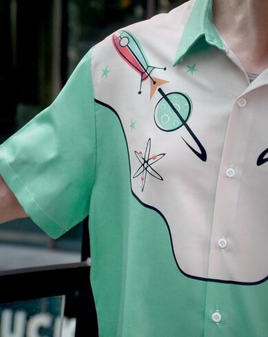 Men's Summer Short Sleeve Button Down Shirt Tropical Flower Palm Tree Beach Vacation Hawaiian Shirt in Saudi Arabia