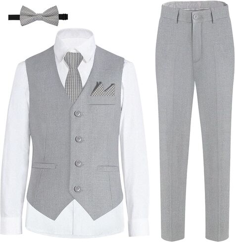 Happy Dolphin Boys Suits Formal Vest Suit Toddler Suit Set for Teen Boys Kids Wedding Ring Bearer Outfit in Kuwait