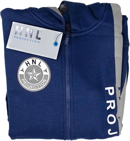 Boys Girls Tracksuit HNL Projection Contrast Zipped Hooded Top Jogging Bottoms Sports Comfortable Tracksuit in Kuwait