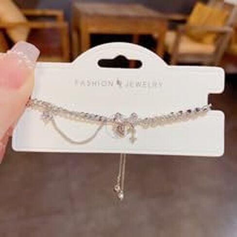 Bow Zircon Bracelet - Friendship Is Like A Bow For Women, Adjustable Ribbon Bow Beaded Chain White Pink CZ Friendship Bracelets To My Best Friend Fashion Gifts Jewelry in Kuwait