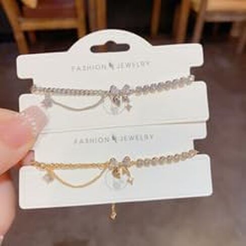 Bow Zircon Bracelet - Friendship Is Like A Bow For Women, Adjustable Ribbon Bow Beaded Chain White Pink CZ Friendship Bracelets To My Best Friend Fashion Gifts Jewelry in Kuwait