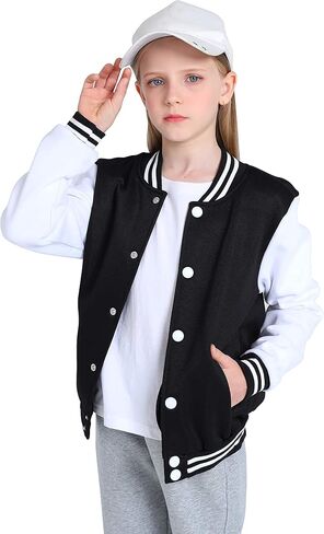 Yuji Itadori Girls Varsity Jacket Kids Baseball Lightweight Jacket Fleece Coat Button Closure School Outwear 2-14 Years in Saudi Arabia