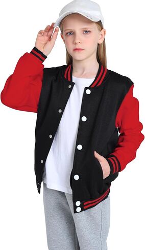 Yuji Itadori Girls Varsity Jacket Kids Baseball Lightweight Jacket Fleece Coat Button Closure School Outwear 2-14 Years in Saudi Arabia