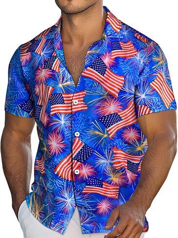 الرجال المطبوعون من هاواي المطبوعة القمصان القصيرة الأزهار الاستوائية زر القميص العطلة ألوها العطلة in Kuwait