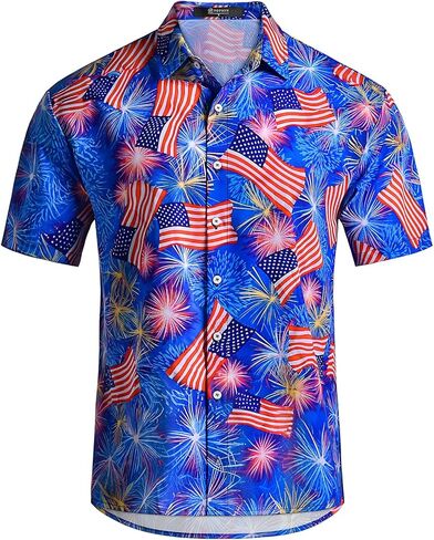 الرجال المطبوعون من هاواي المطبوعة القمصان القصيرة الأزهار الاستوائية زر القميص العطلة ألوها العطلة in Kuwait