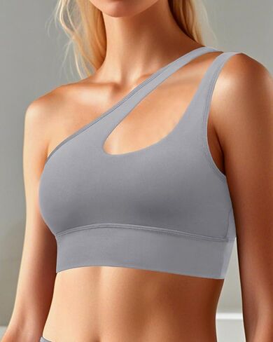 حمالات صدر رياضية بكتف واحد من Pinup Fashion، حمالات صدر يوجا مثيرة بحزام واحد، لطيفة متوسطة الدعم، قطع علوية للتمرين للنساء in Saudi Arabia