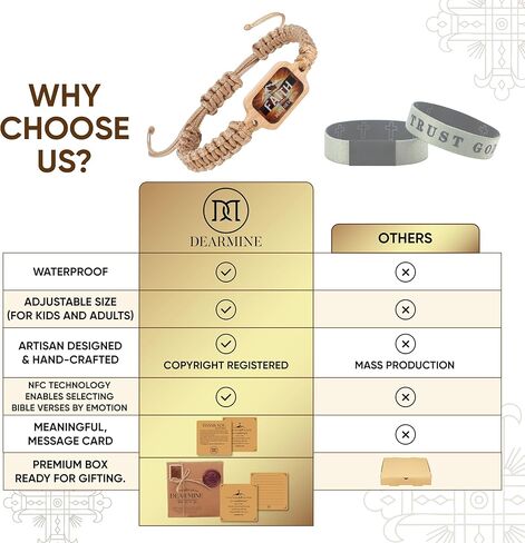 God Bracelet, Daily Bible Verse Bracelets, Christian Gifts for Women, Men and Adults, Catholic Religious Gifts, Easter Basket Stuffers in Kuwait