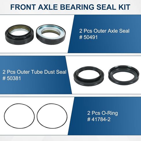 Outer Axle Dust Seal & Inner Tube Seal & Needle Bearing & Snap Ring & Thrust Washer Seals Kit Compatible with Ford Super Duty Excursion F250 F350 F450 F550 With Dana 50 60 Front Axle 1998-2004 in Saudi Arabia