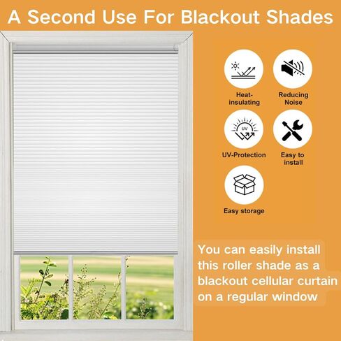 Arch Window Shades Half Circle Blackout Cellular Shades Cordless Pleated Fabric Blind No Drill Blinds for Windows Half Moon Honeycomb Fabric Can Unfolding Easy Install (White 36"X72") in Saudi Arabia