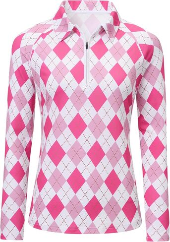 Mofiz Women's Long Sleeve Golf Polo Shirt 1/4 Zip Upf 50+ Sun Protect in Kuwait