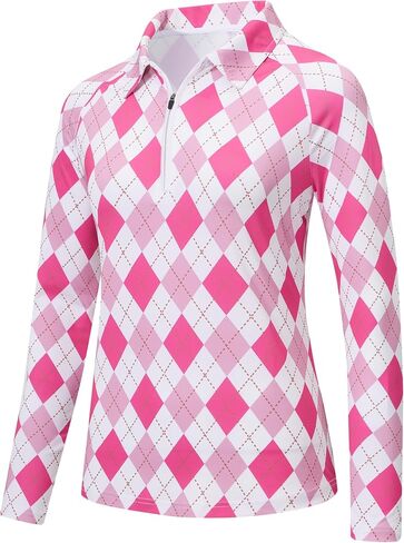 Mofiz Women's Long Sleeve Golf Polo Shirt 1/4 Zip Upf 50+ Sun Protect in Kuwait