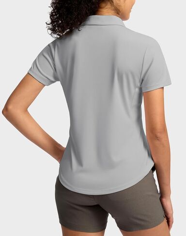 G تدريجي للسيدات غولف قميص المعادن Zip up polo قصيرة الأكمام التنس العمل الرياضي كولارن in Saudi Arabia