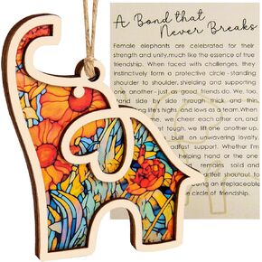Elephant Gifts for Women with Story Card, Friendship Gifts for Women Tribe, Best Friends Ideas, Unique Elephant Ornament for Sisterhood