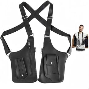Double Shoulder Armpit Bag for Men, Anti-Theft Hidden Adjustable Strap Holster, Water Resistant Crossbody Pack