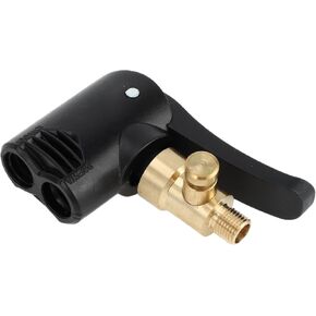 Deflatable Tire Valve Chuck, 7.5mm Car Inflator Compressor Pump Adapter Tire Inflator Nozzle Adapter with Clip Black, 1 Pc