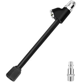 Dual Foot Air Chuck,1/4" FNPT Extended Reach Dual Head Air Chuck with Quick Plug,2-Way Connect Tire Chuck for Bikes,Motorcycle,Car,and Etc
