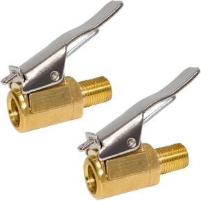 2 PCS Tyre Air Chuck مع مقطع ، وصمام إطارات قفل النحاس الخالي