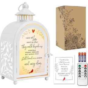 هدية Woodexpe Deply Gift Memorial Gift لفقدان الفانوس التذكاري لأحباء واحد مع شمعة LED ومرض عن بعد (أولئك الذين نحب الأسود)
