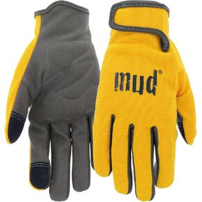 Women's Synthetic Leather Palm Garden Gloves, Touchscreen Capable, Abrasion Resistant, Hook and Loop Closure