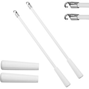 2 PCS 24 Inch Blind Wand, Blind Wand Replacement with Hook, Vertical Blinds Replacement Parts Blinds Stick with Hook and Handle Curtain Stick Blind Tilt Wand for Window Opener (Fiberglass) in Kuwait