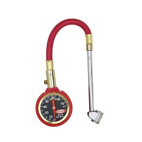 Accu-Gage by Milton Dial Tire Pressure Gauge with Dual Foot Air Chuck and 11 in. Rubber Hose - ANSI Certified for Motorcycle/Car/Truck Tires (0-75 PSI)