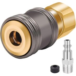 Lock on Air Chuck, Open Flow Tire Chuck, 1/4" FNPT Locking Air Chuck for Tire Inflator Quick Connect