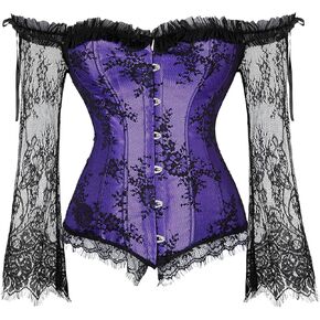 Zhitunemi Plus Size Corsets for Women Renaissance Corset Strap Black Costumes Princess Overbust