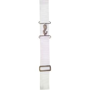 Masonic Apron Belt Extender Multi Color Quality Polyester With Metal Snake Design Buckle (White)
