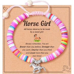 FYUKISS Horse Gifts for Girls, Cute Horse Bracelet with Quote Card