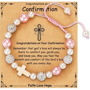 هدايا مجوهرات سوار Cross Beads للفتيات الفتيان المراهقين ، تخرج من التخرج من تخرج التخرج المسيحيين.
