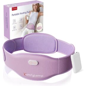 Comfytemp Portable Belly and Back Heating Pad for Period Cramps Pain Relief, Cordless Dual-Zone Menstrual Abdomen Waist Belt FSA HSA Eligible, Gift for Women Girl Mom, 3 Timer 3 Heat (No Massage)
