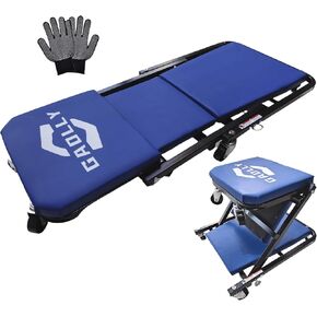 Garage Shop Creepers, Foldable Z Creeper 2-in-1 for Car, 36" Adjustable Roller Garage Chair Lay Down or Sit, 330 LBS Capacity Under Car Roller Creeper with 6 Swivel Casters