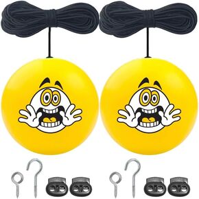 Double Garage Parking Aid – Stop Ball, 2 pcs Parking Ball Guide System, The Ideal Garage Car Safe Stop Indicator, Emoji Balls - 2 in a Pack.