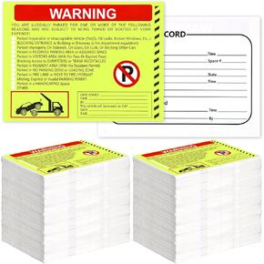 300 Pcs Parking Violation Stickers No Parking Stickers Bad Notice Tow Notice You are Illegally Parked Multi Reasons for Window Car 5.5x7.5 Inch (Fluorescent Green)