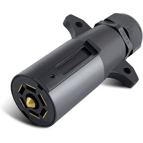 7 Pin Trailer Plug with Waterproof Seal, Trailer Side 7 Way Trailer Connector 7 Blade Wiring Harness Connector