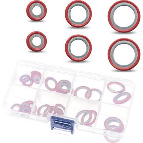 30 PCS CAR CAR CORNING COMPRESSOR REPRESS ، أختام مضخات التبريد ، إكسسوارات استبدال السيارات الشاملة ، لمعظم السيارات والشاحنات والشاحنات (الأحمر)