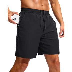Soothfeel Men's Athletic Workout Shorts with Zipper Pocket 5"/7" Running Gym Shorts for Men Lightweight Quick Dry Tennis