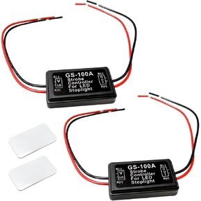2 PCS LED Flash Strobe Controller, 12-24V DC Car Strobe Effect Tail Stop Light Flasher Controller, LED Flasher Control Module for Motorcycles Cars Trucks, Car Accessories