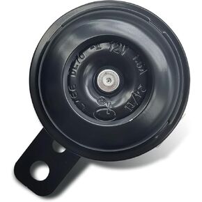 Motorcycle Horn, 12V Safety Warning Speaker Modified Horn, Compact Round Horn Accessory for Motorcycles and Scooters (Black)