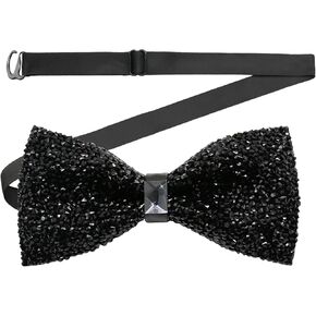 Rhinestone Bowtie, Pretied Adjustable Bow Ties for Men Sparkly Tuxedo Bowties Sequin Bow Tie for Party Wedding