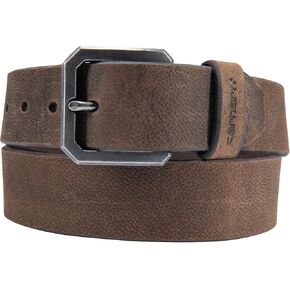 Carhartt Men's Full Grain Saddle Leather Classic Belts ، W/Armged Antique Nickle Hardware